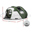 Instant Up Camping Tent 4-5 Person Pop up Tents Family Hiking Dome