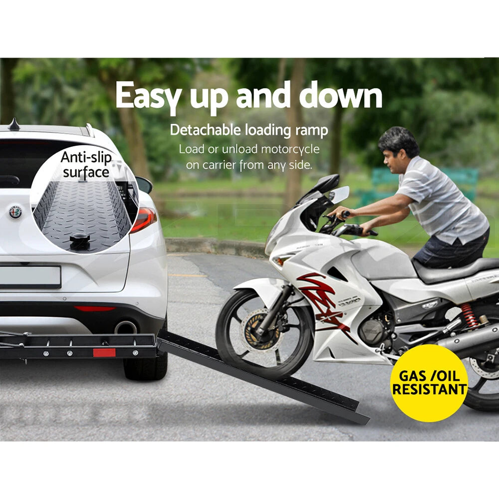 Motorcycle Motorbike Carrier Rack 2"Towbar Arm Rack Dirt Bike Ramp Steel