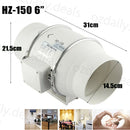 ✅6 Extractor Fan Duct Hydroponic Inline Exhaust Vent Industrial+Remote New