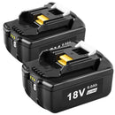 2 Pack 6.0AH Battery For Makita 18V for LXT BL1860 BL1840 BL1830 BL1850 Li-Ion