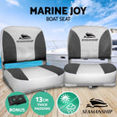 ✅Seamanship 2X Folding Boat Seats Seat Marine Seating Set All Weather Swivel Grey