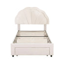 📦King Single Bed Frame with Storage Drawer LED Headboard Velvet Platform