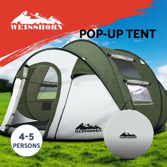 Instant Up Camping Tent 4-5 Person Pop up Tents Family Hiking Dome
