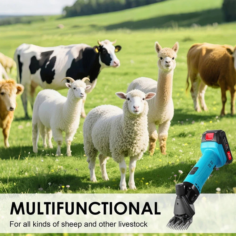 Cordless Electric Sheep Shearing Clippers 500W 21V for Livestock with 2 Battery