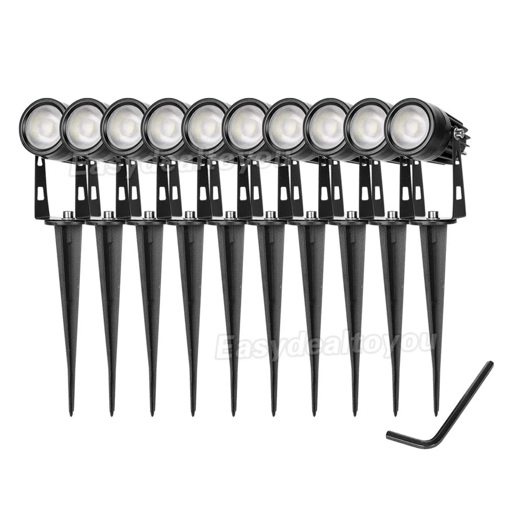 10X Garden Lights LED Spotlights Landscape Outdoor Waterproof 5W Floodlight 12V Warm Light