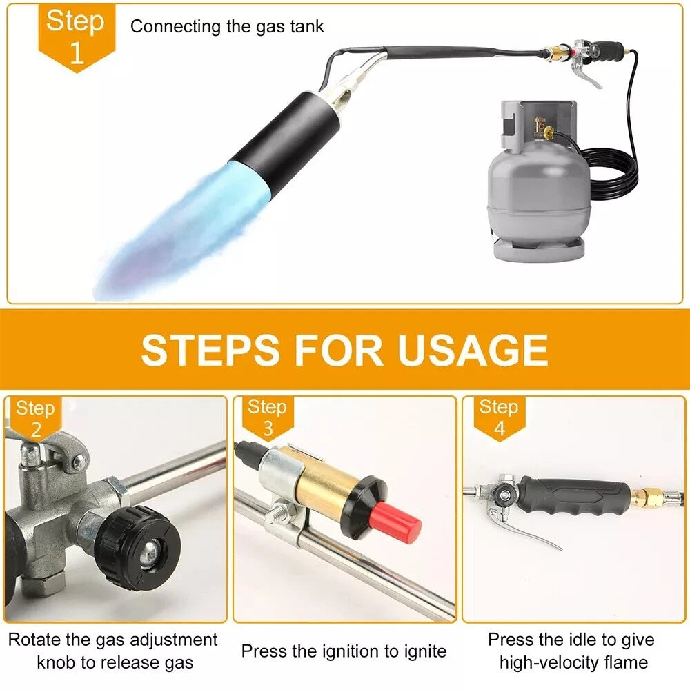 Propane Weed Torch with 2m Hose, 500,000 BTU
