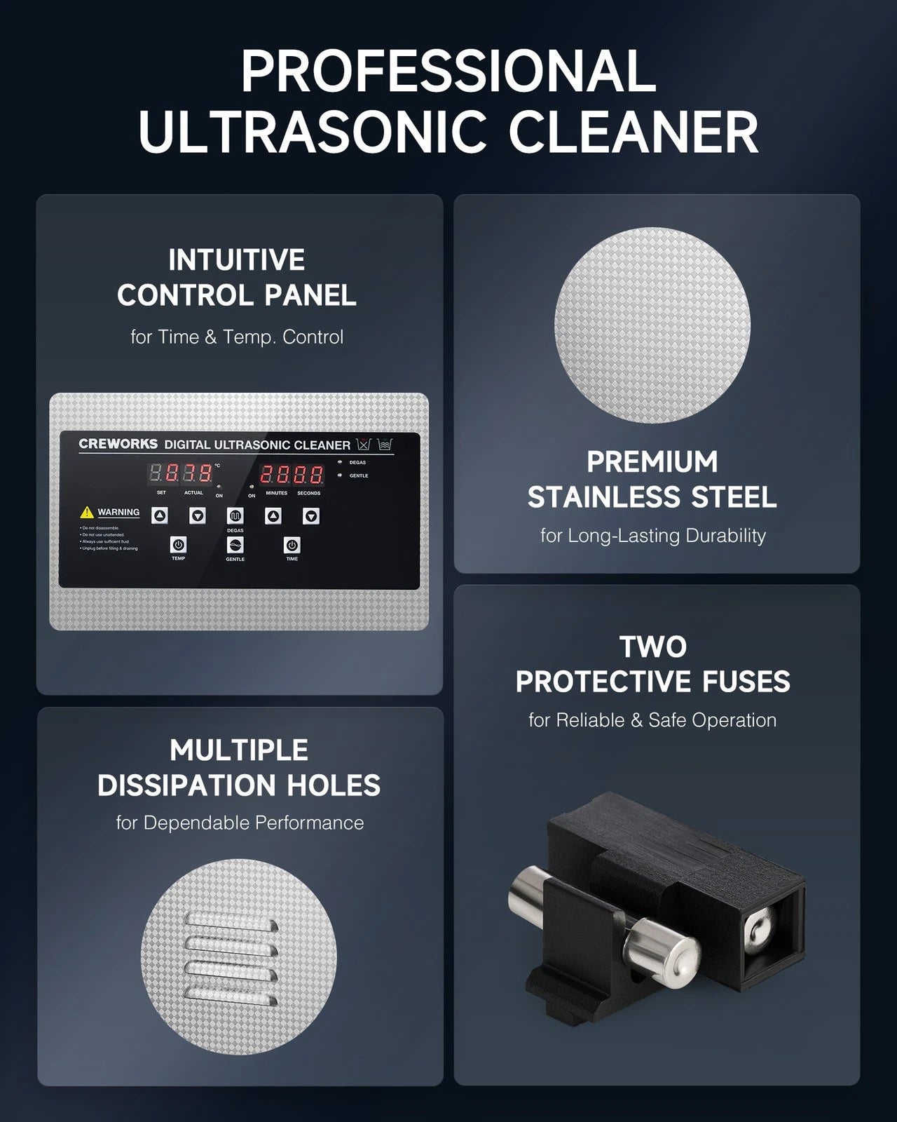 Ultrasonic Cleaner with Heater & Timer for Glasses Earrings Auto Parts More 3L