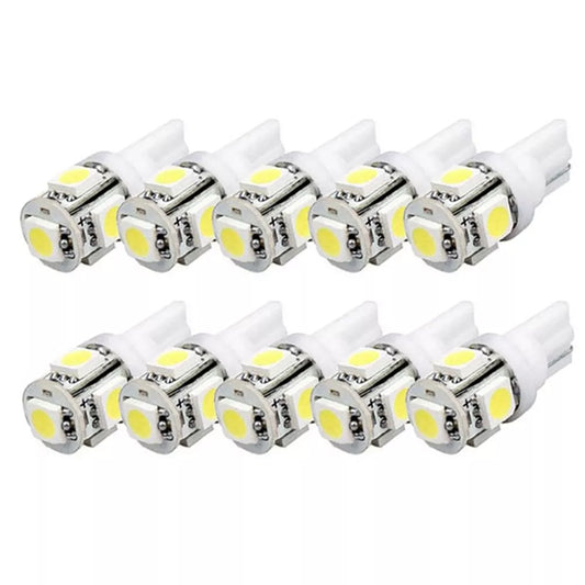 10 x White T10 194 168 SMD 5050 LED Car Wedge Tail Side Parking Light Globe 12V