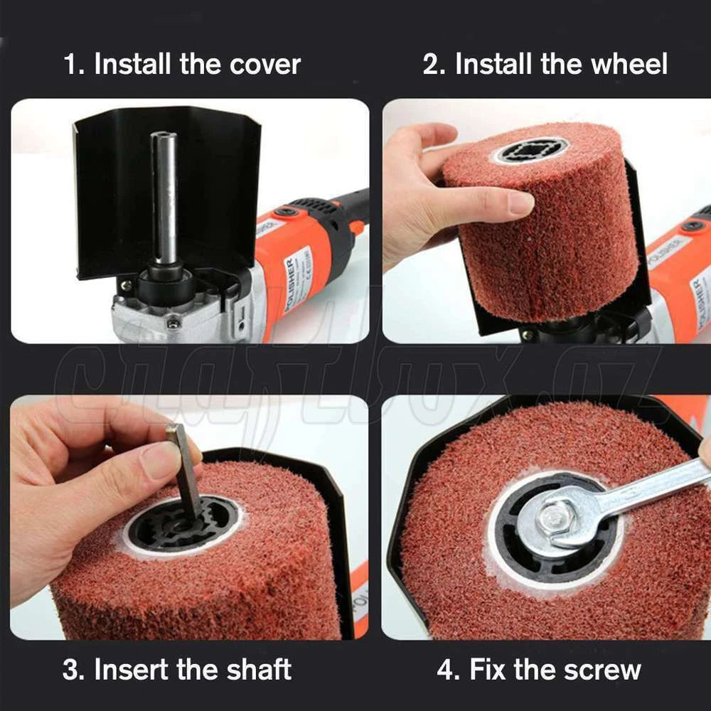 Electric Burnishing Polishing Drawing Machine Drum Sander 2 Grinding Wheel 1600w
