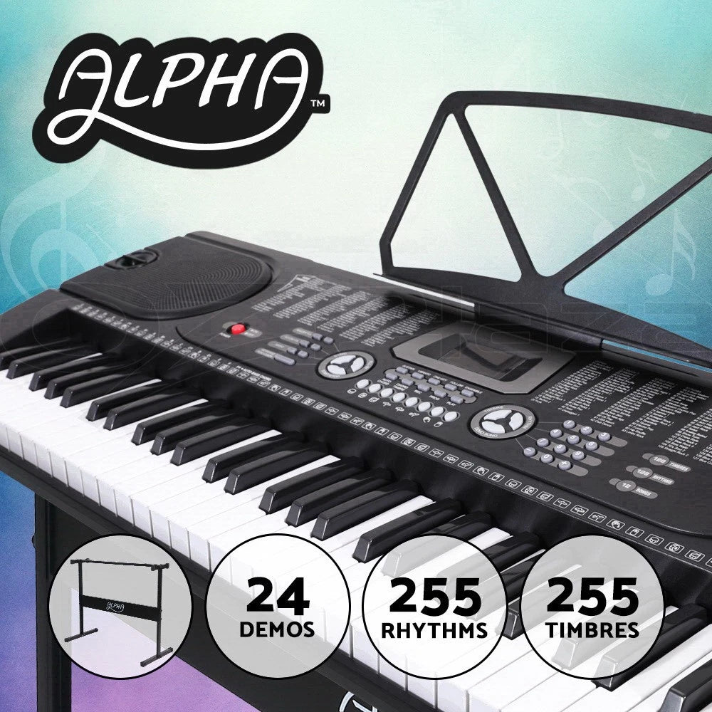 Alpha 61 Keys Digital Piano Keyboard Electronic Electric Keyboards Black