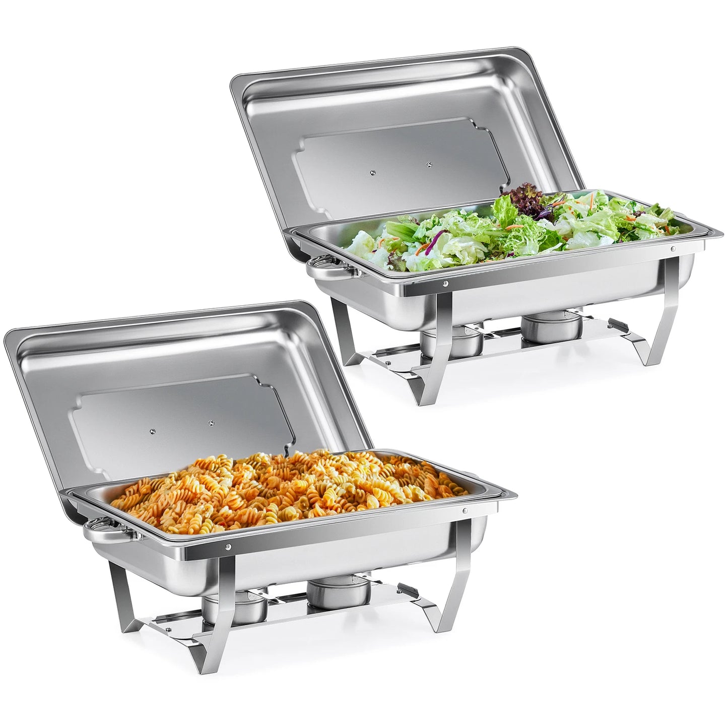2 Packs 9L Stainless Steel Chafing Dishs Bain Marie Buffet Food Warmer