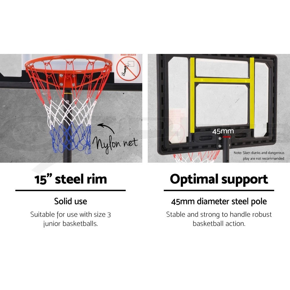 Portable Basketball Stand System Hoop Height Adjustable Net Ring Kid