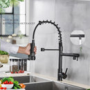 ✅Black Kitchen Mixer Taps 360° Swivel Pull Out Spout Spray Sink Faucet Brass