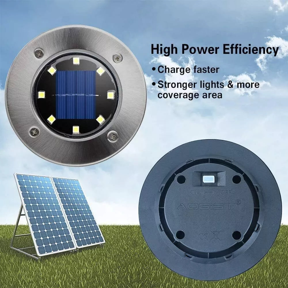 4pcs Inground Solar Garden Light 8 LED Buried Recessed Outdoor Deck Path AU