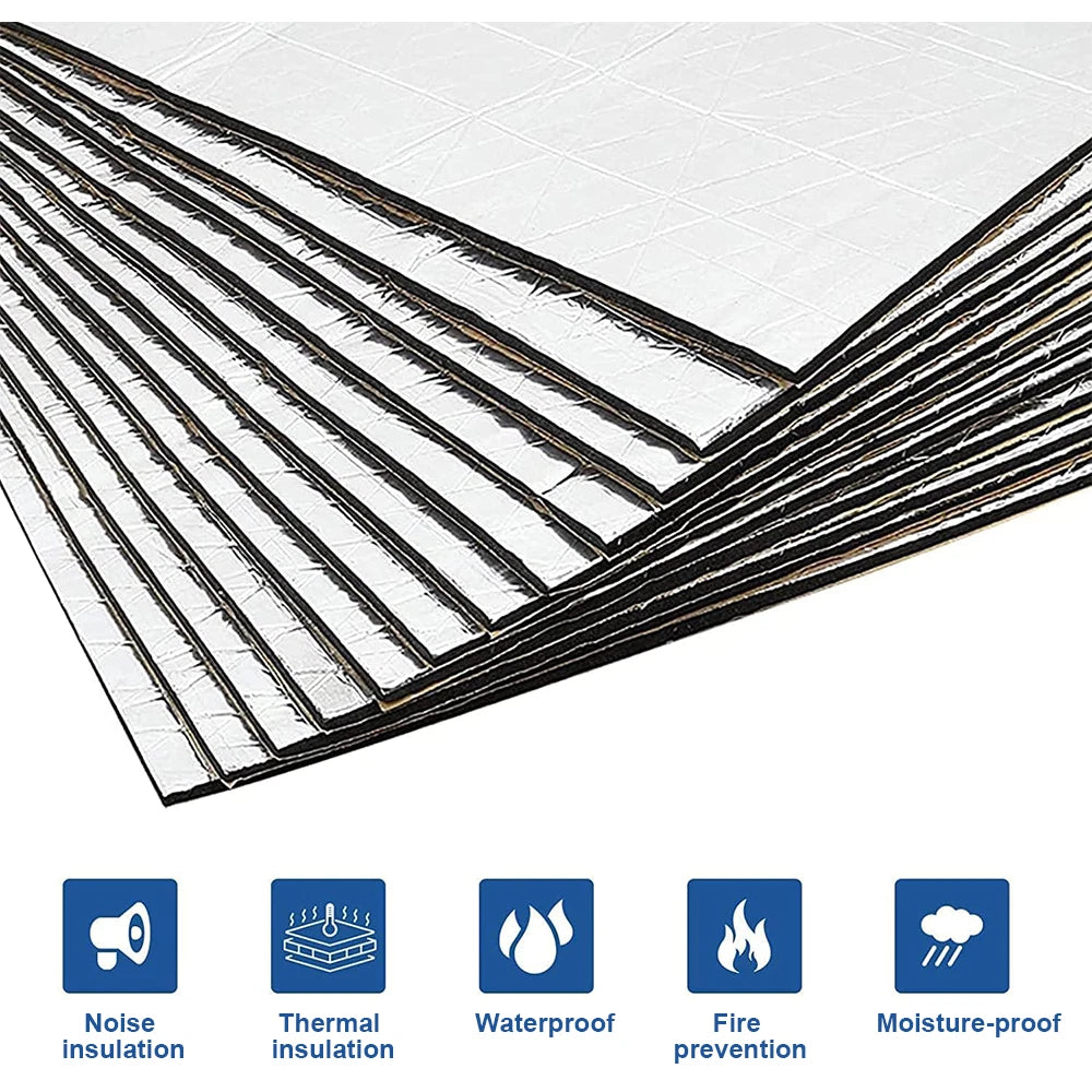 10sqm Sound Deadener Heat Proof Insulation Noise Proofing Foam Car Auto Shield