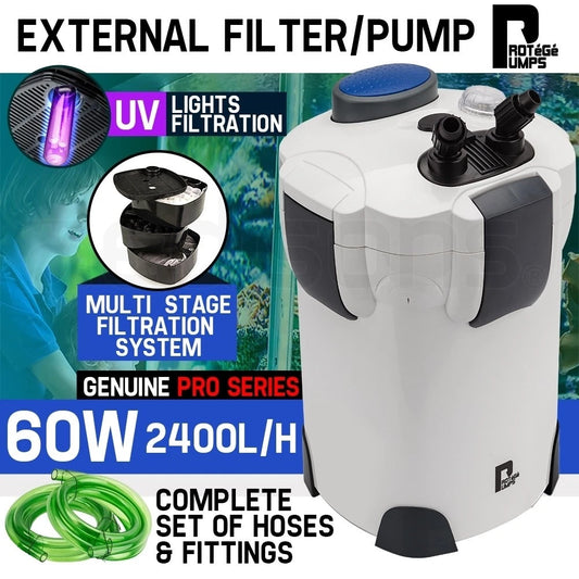 Aquarium External Canister Filter Aqua Fish Tank Multi Stage Pond Pump UV Light