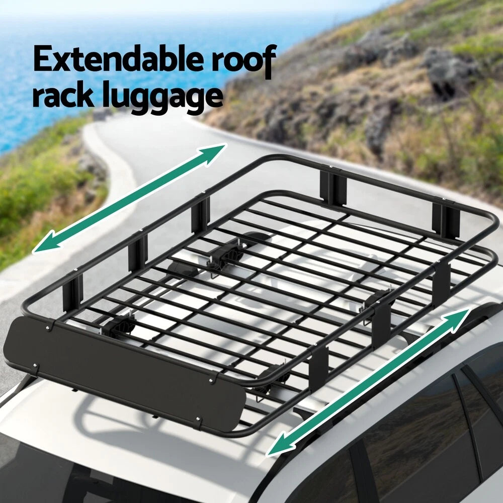Universal Roof Rack Basket Car Luggage Carrier Steel Vehicle Cargo 160cm