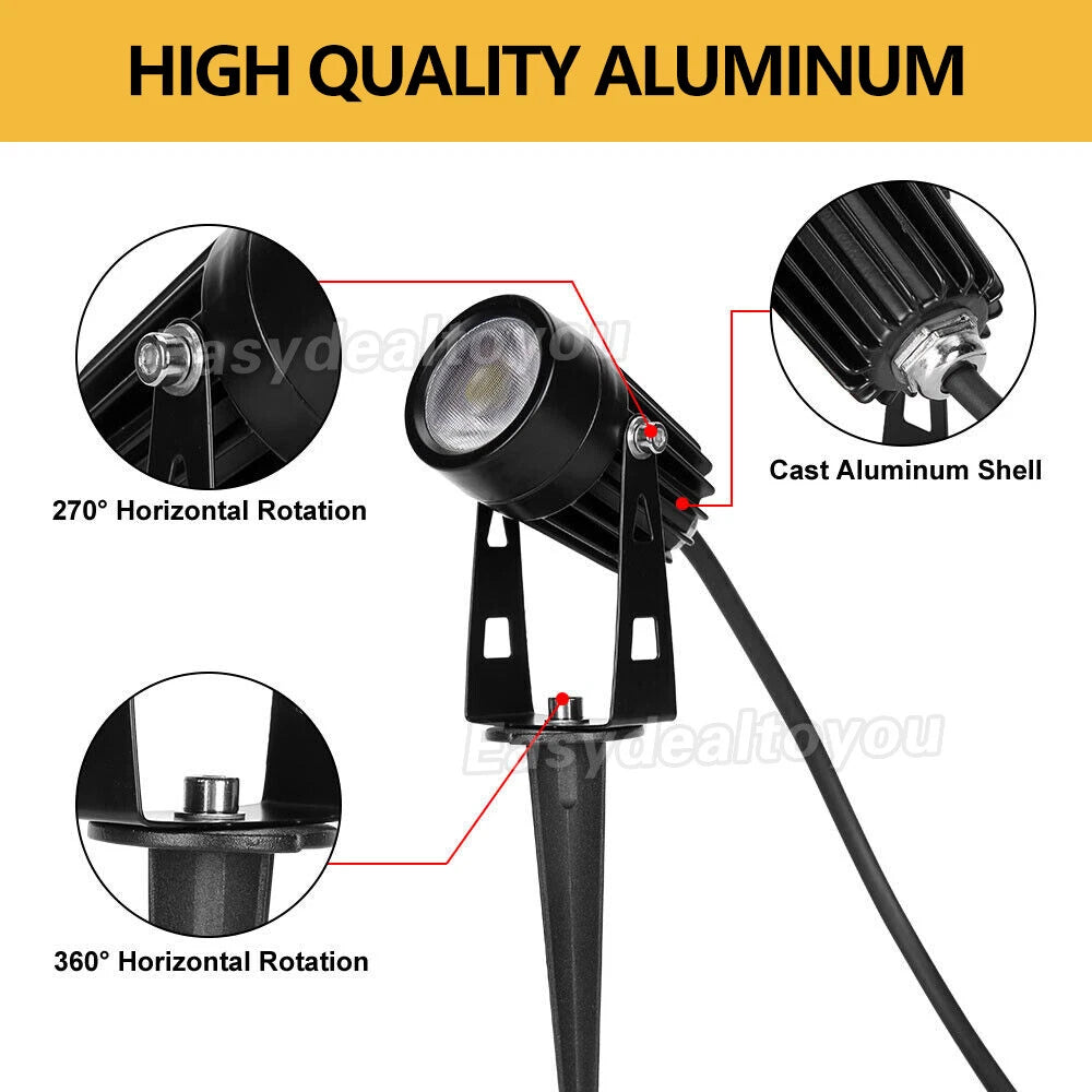 10X Garden Lights LED Spotlights Landscape Outdoor Waterproof 5W Floodlight 12V Warm Light