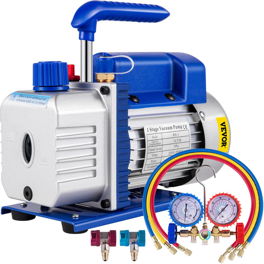 3CFM 1 Stage Refrigerant Vacuum Pump Air Conditioning Vacuum Pump R134 Gauge
