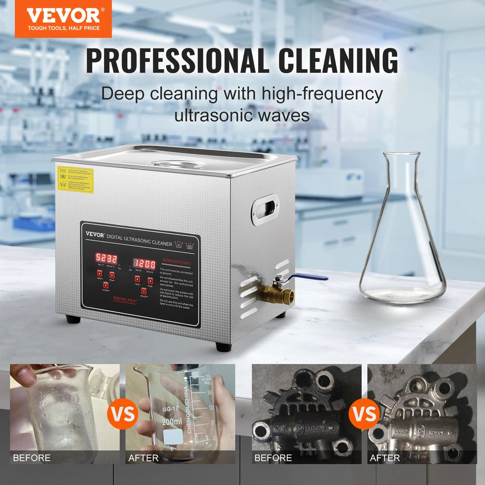 10L Ultrasonic Cleaner with Timer Heating Machine Digital Sonic Cleaner