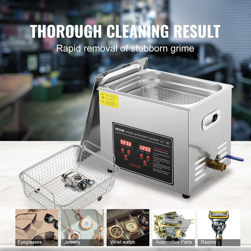 10L Ultrasonic Cleaner with Timer Heating Machine Digital Sonic Cleaner