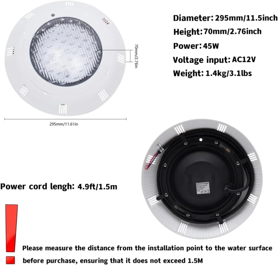 18W LED Swimming Pool Light RGB Model Underwater Spa Lamp Bright Light Remote AU