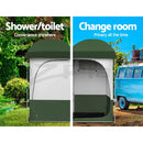 Double Camping Shower Toilet Tent Outdoor Portable Change Room Green