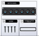 ✅Pre Wired 6 Gang Switch Panel LED Rocker Switch 12V 20A Panel Car Truck Marine