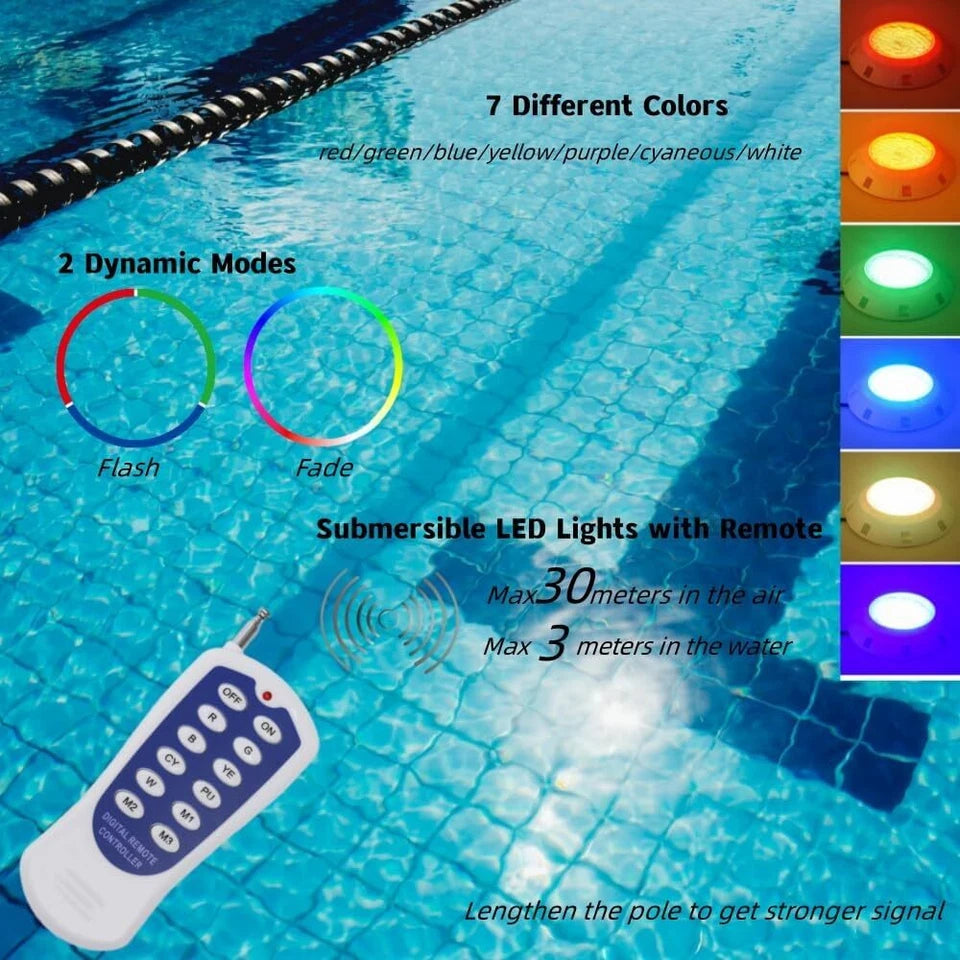 18W LED Swimming Pool Light RGB Model Underwater Spa Lamp Bright Light Remote AU