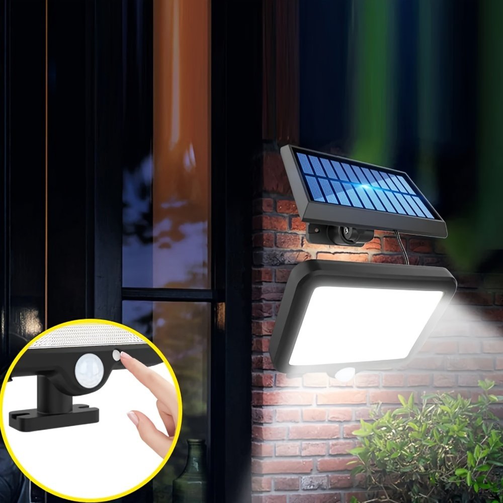 2 Pack 160 LED Solar Wall Lights with Separate Panel Motion Sensor - Brand New
