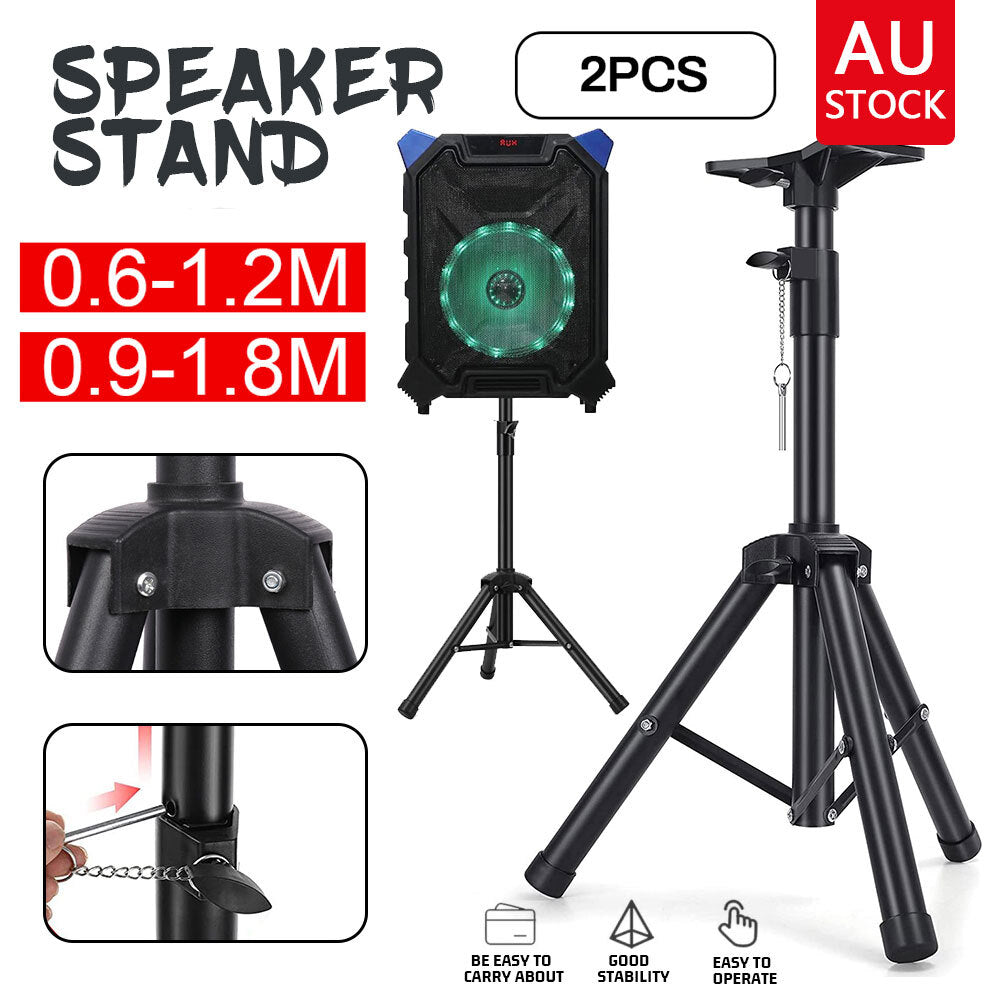 Speaker Tripod Stand Adjustable 0.9m to 1.8m Heavy Duty DJ Monitor - Brand New